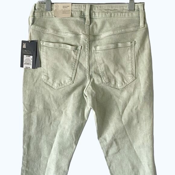 Universal Thread High-Rise Skinny Jeans Mint Green Acid Wash Raw Hem SZ 2X28" - Picture 8 of 15